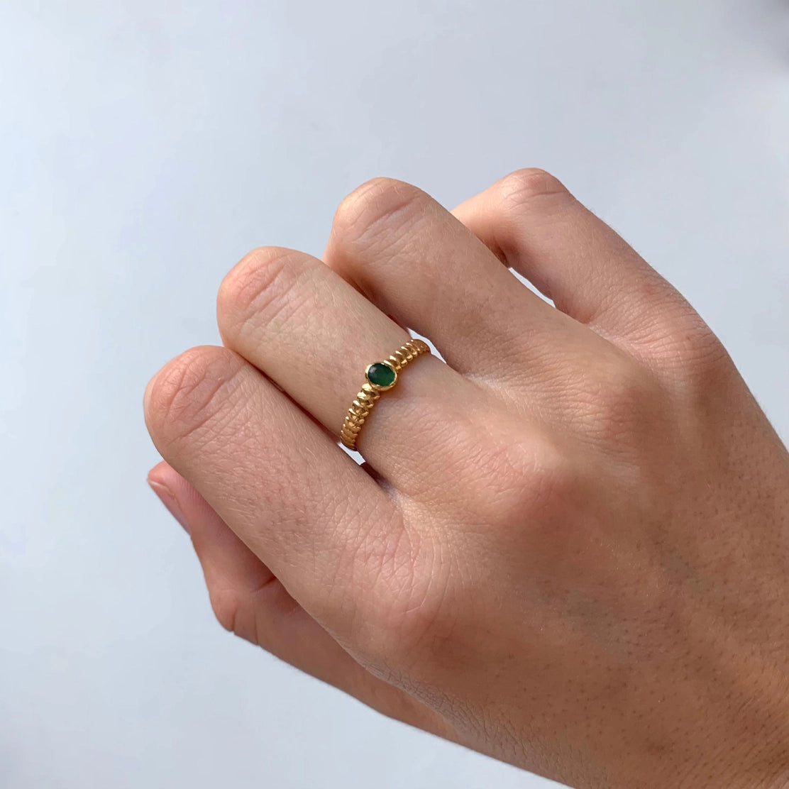 Green Agate Ring